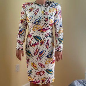 Vintage 80s Bill Blass Silk Cocktail Dress